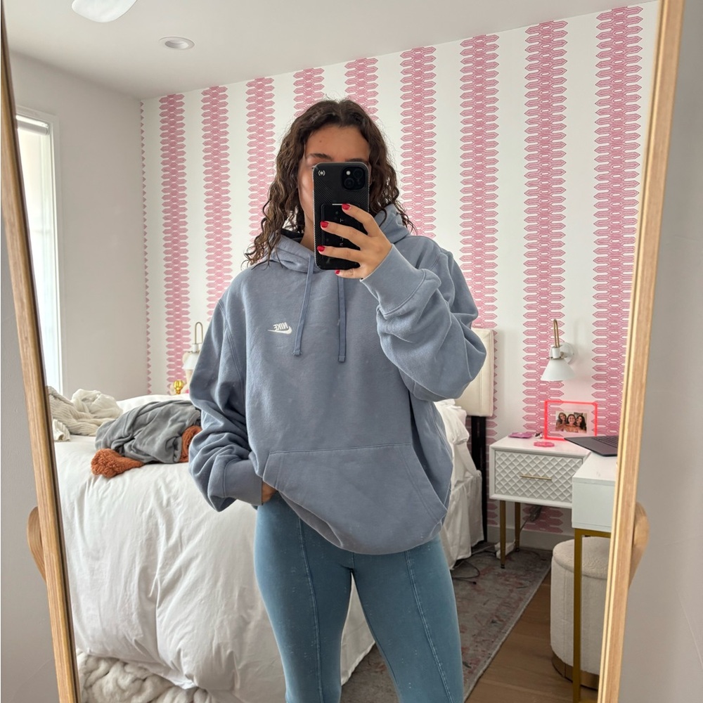 Nike Blue/Gray Oversized Hoodie Sweatshirt